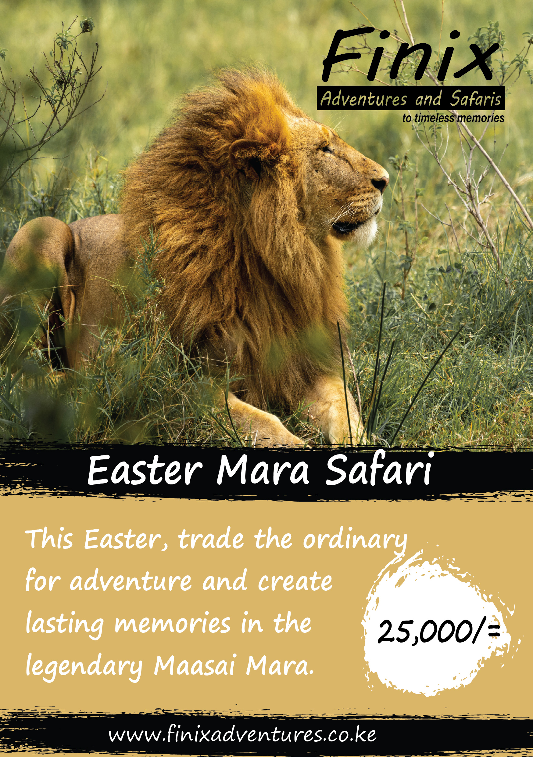 Easter Maasai Mara safari poster for the Finix Adventures holiday departure